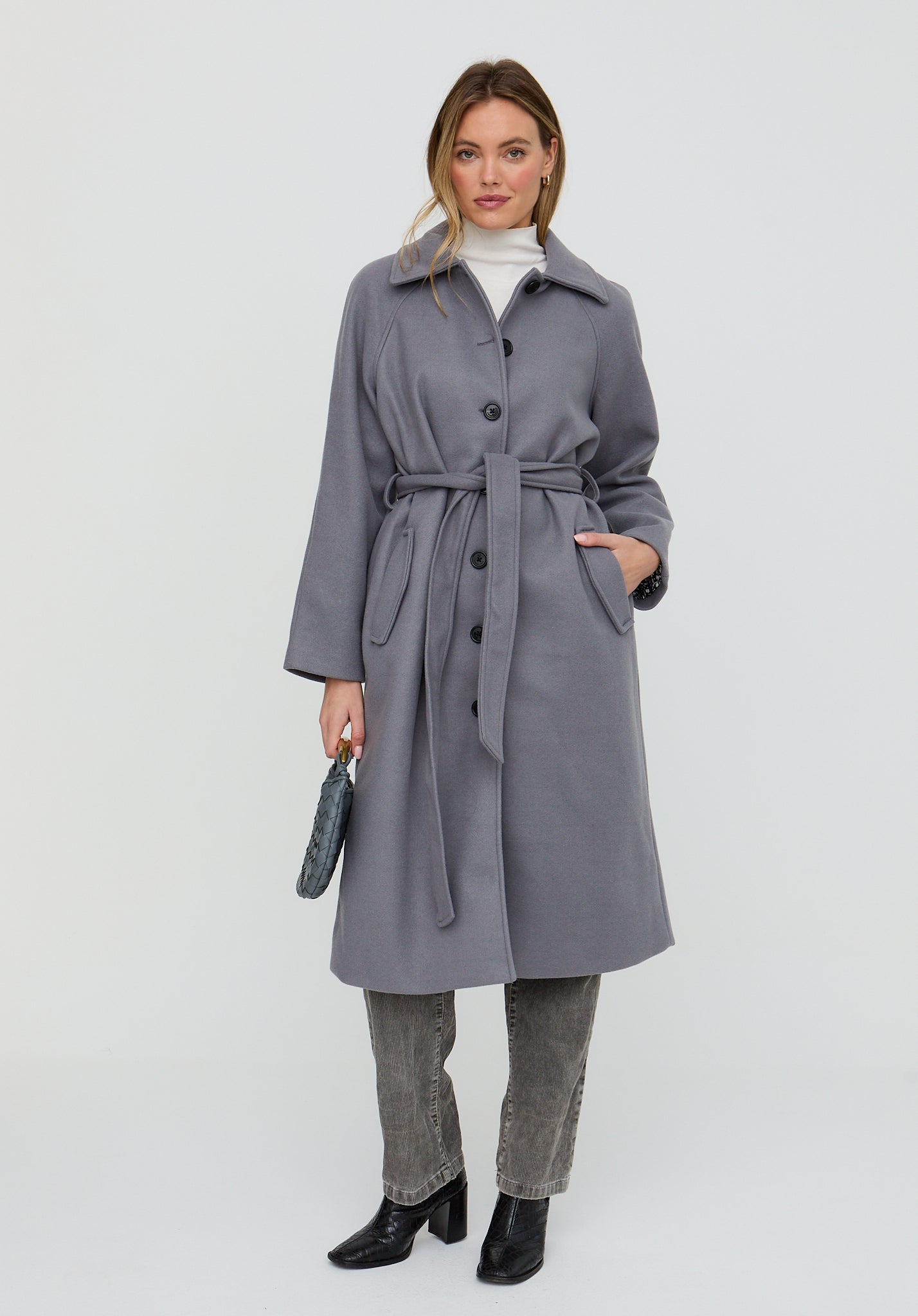 Pia Tailored Coat In Grey – Lily and Lionel