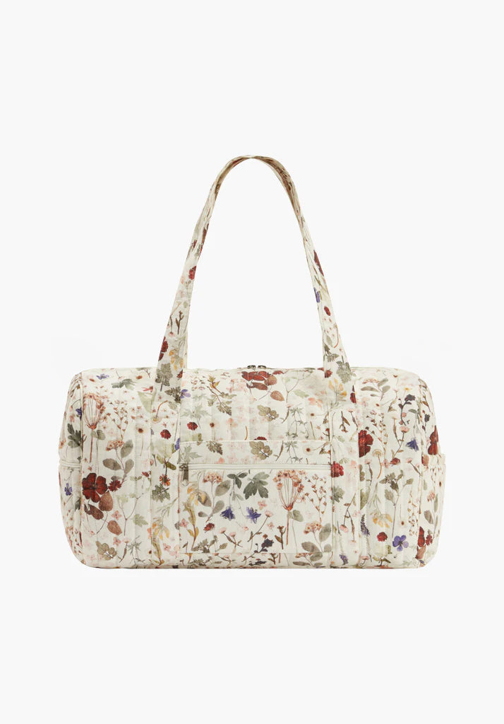 Sia Pressed Floral Overnight Bag in Cream Accessories Lily and