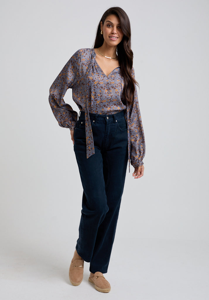 Helena Aster Blouse in Grey