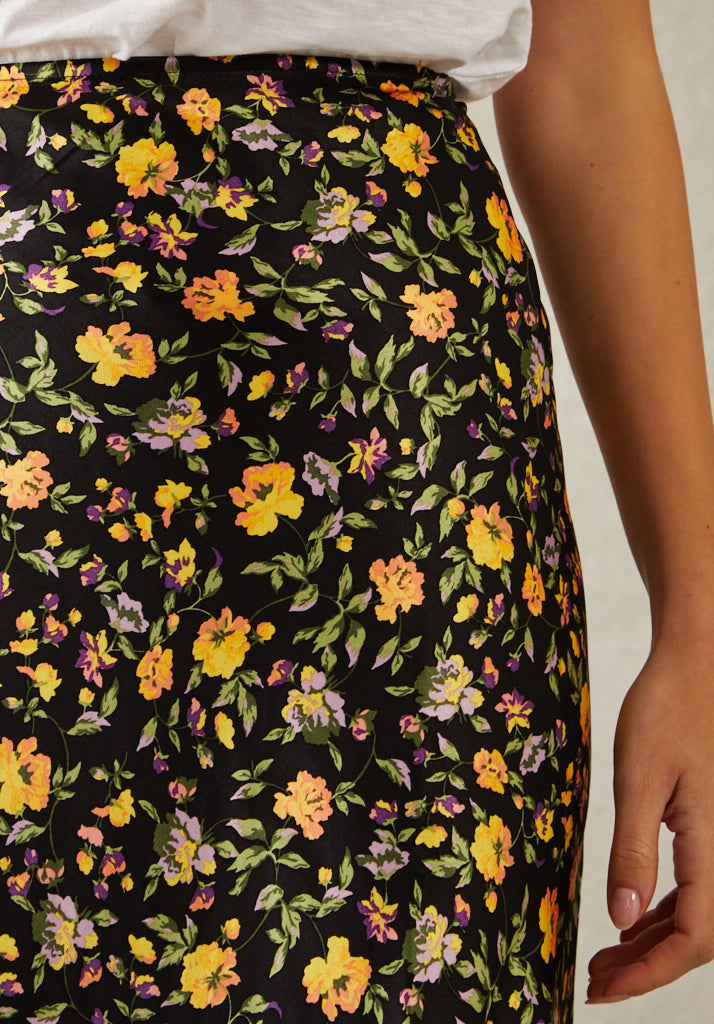 Poppy Floral Midi Skirt