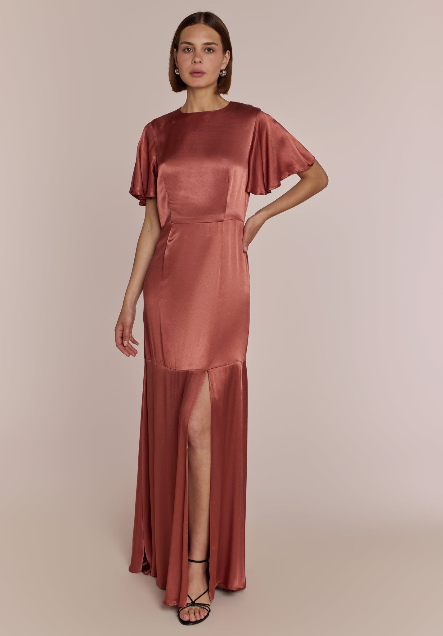 Sienna Dress in Terracotta Lenzing Ecovero Satin