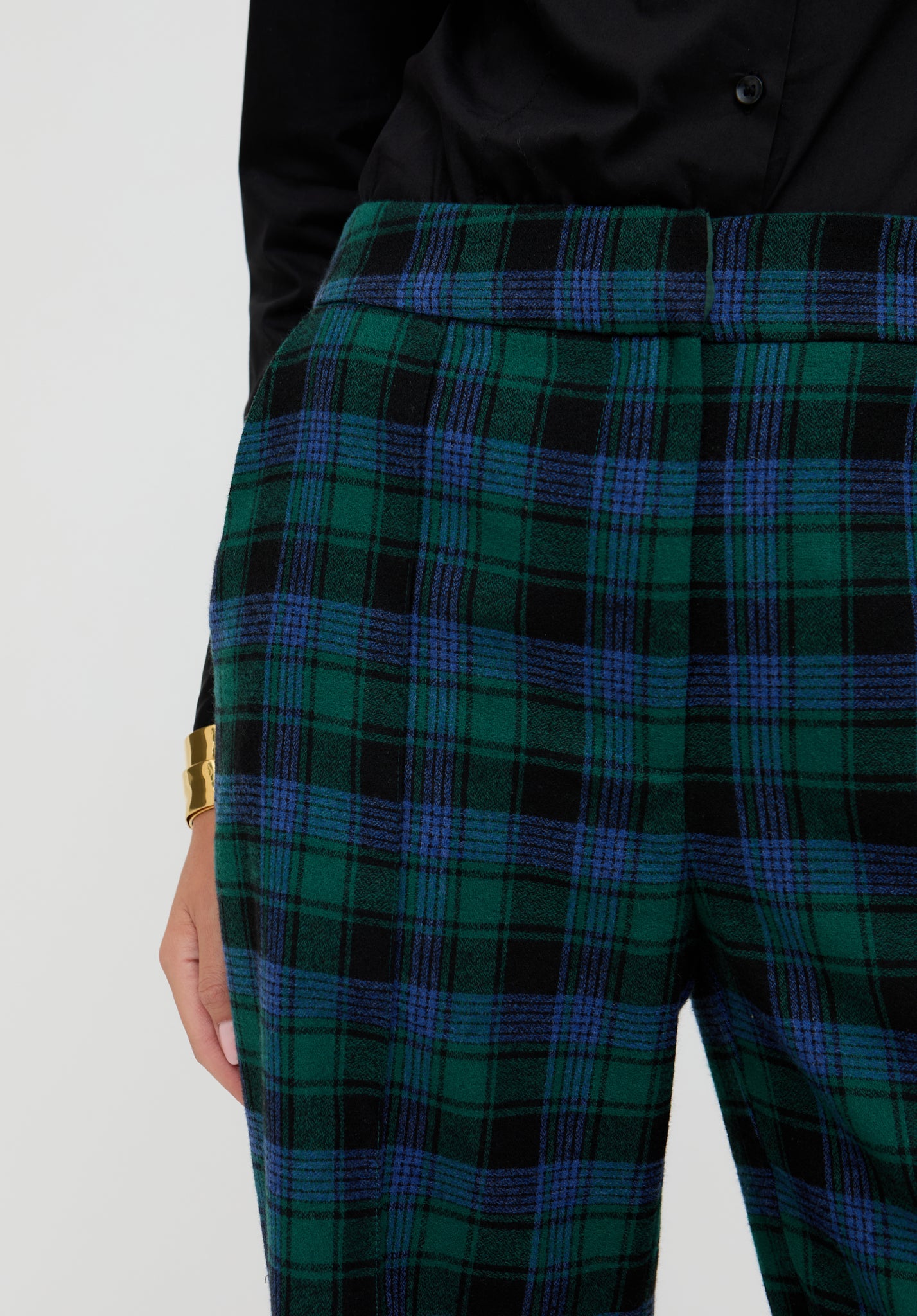Zena Flared Prince Of Wales Check Print Trouser In Blue - image 4