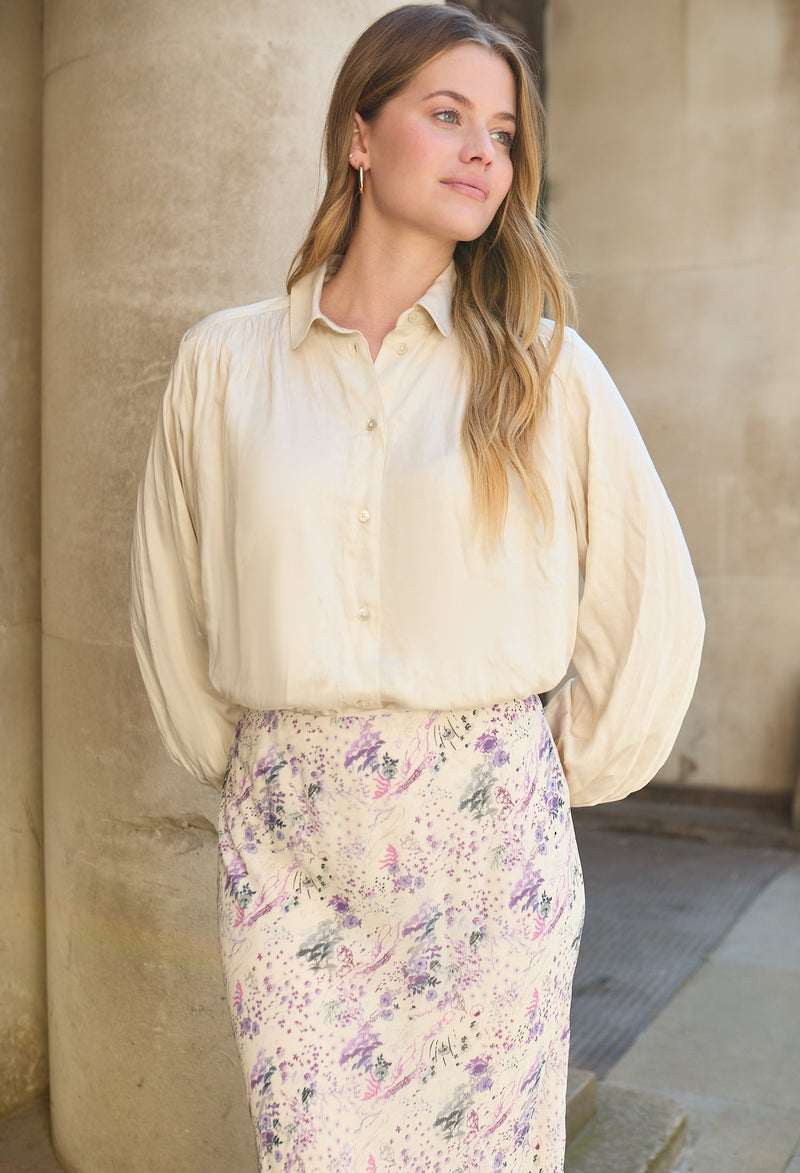 Marrianne Peter Pan Collar Shirt In Cream - image 3