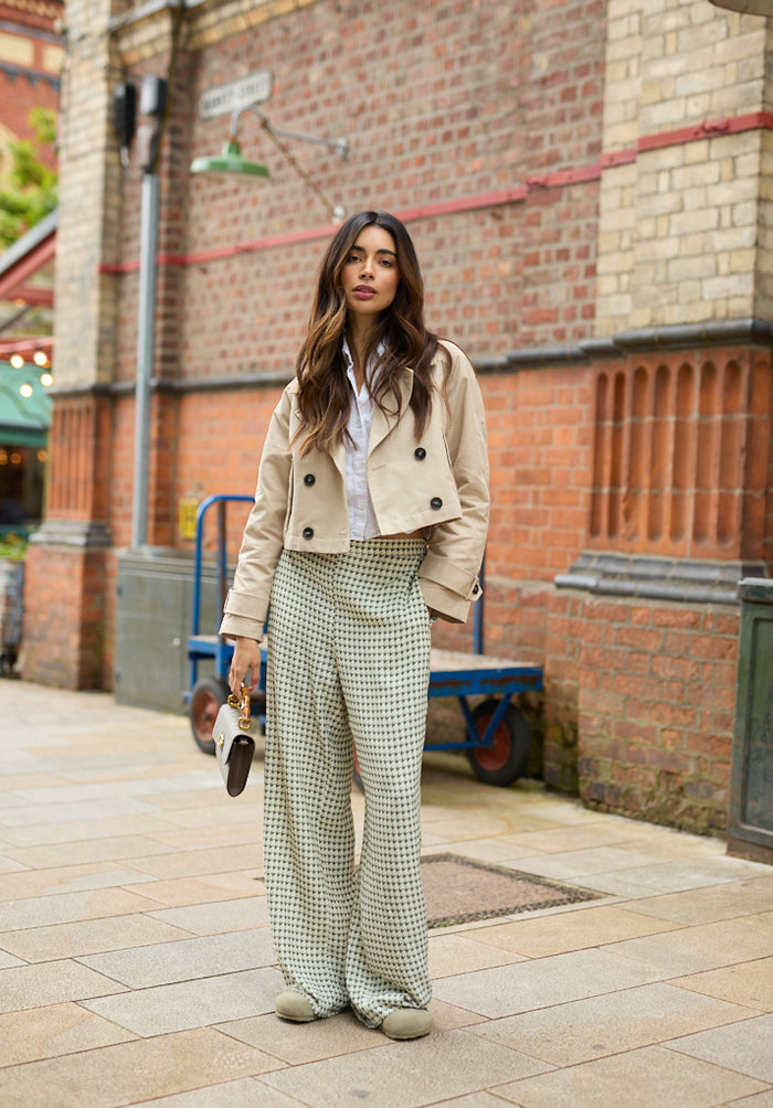 Leon Houndstooth Trouser in Green | Trouser | LilyandLionel