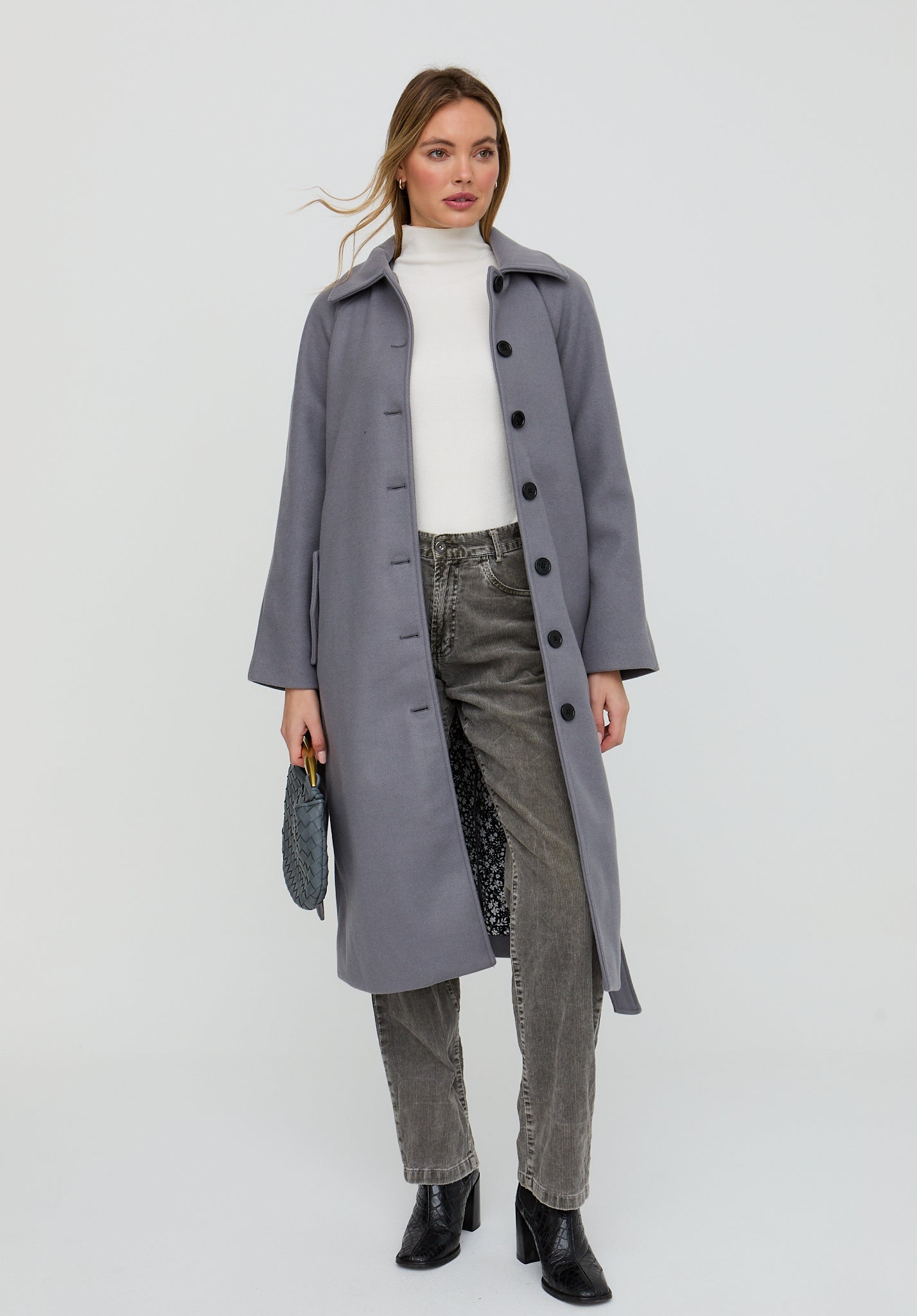 Pia Tailored Coat In Grey