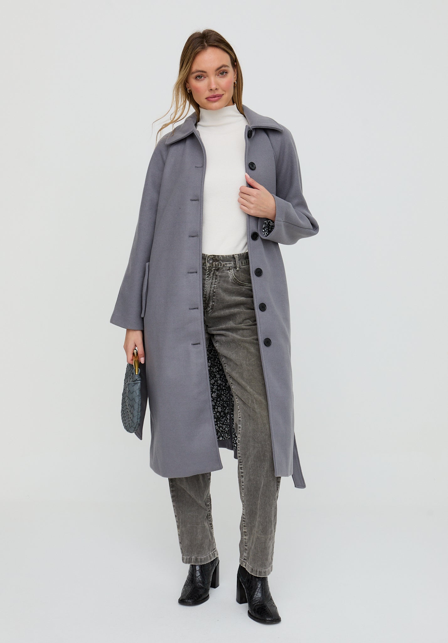Pia Tailored Coat In Grey