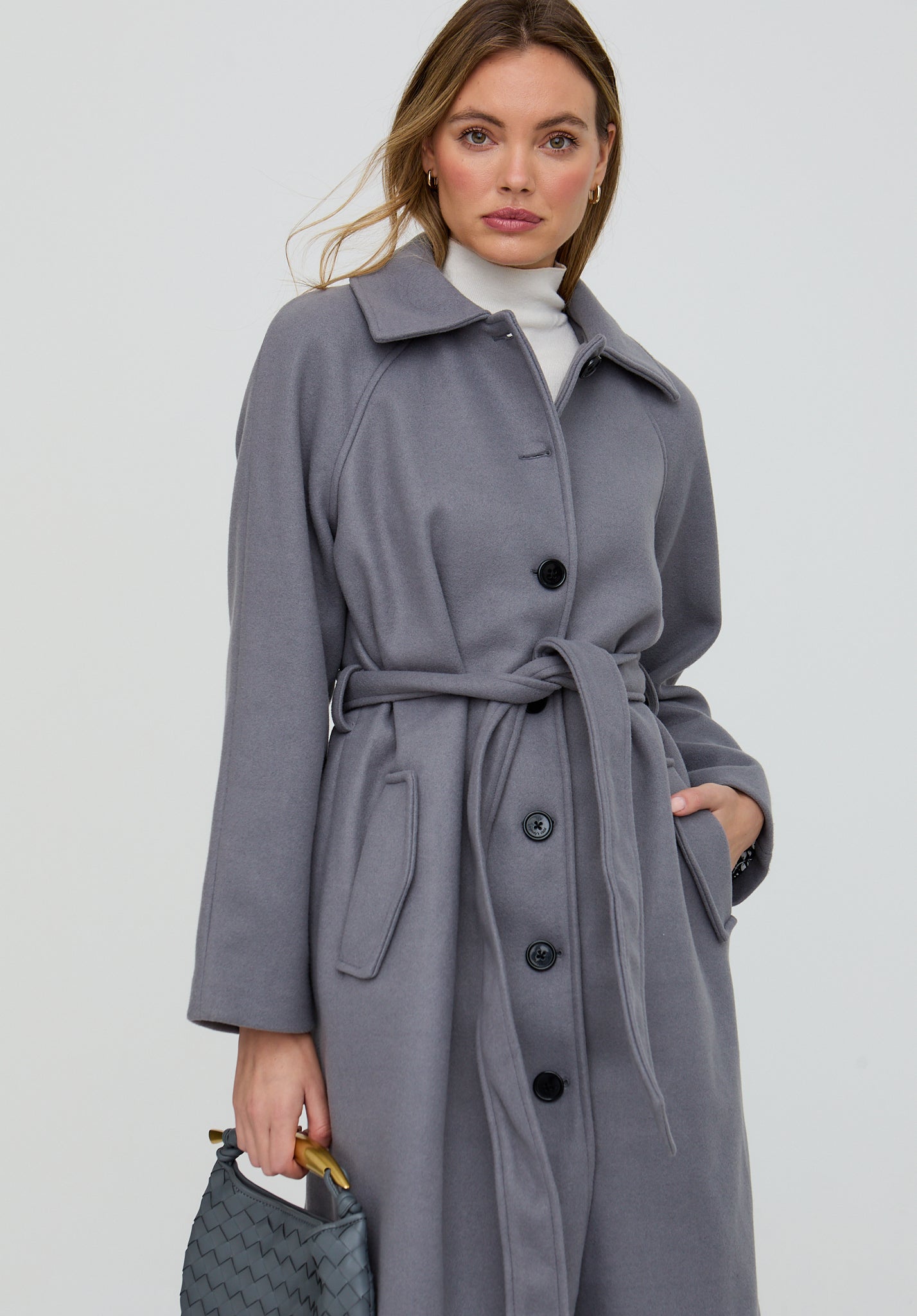 Pia Tailored Coat In Grey