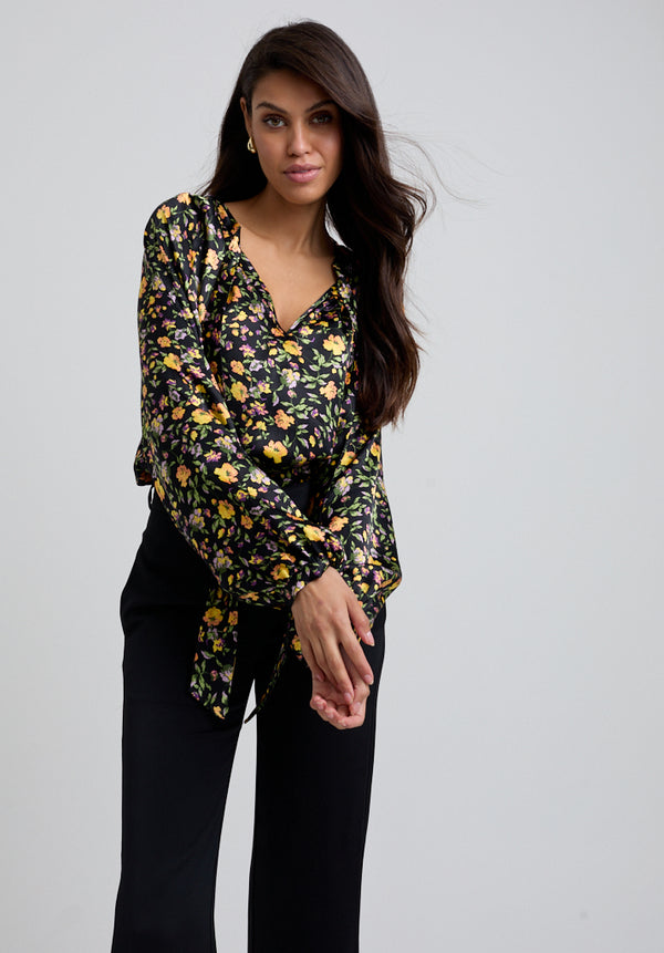 Lily Belle Floral Eyelet Lace Long Sleeve Blouse