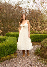 Onita Tiered Broderie Anglaise Midi Dress In White