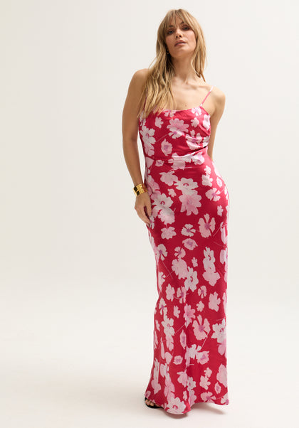 Roxy Spaghetti Strap Savannah Print Maxi Dress In Red