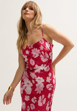 Roxy Spaghetti Strap Savannah Print Maxi Dress In Red