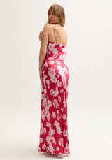 Roxy Spaghetti Strap Savannah Print Maxi Dress In Red