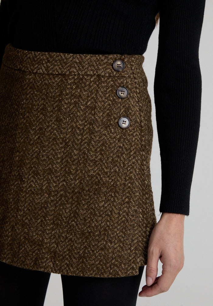 auralee ファッション AURALEE BRITSH WOOL TWEED MINI SKIRT