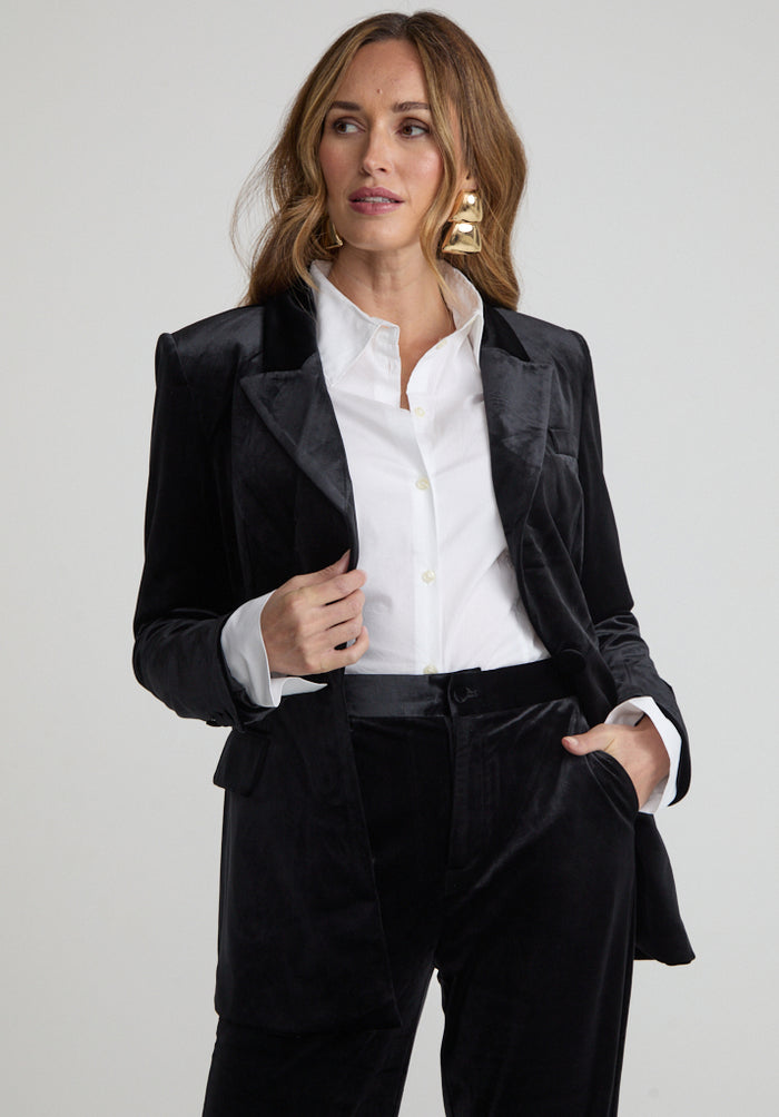 next black velvet blazer