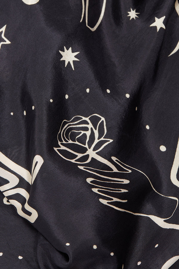 Spellbound Black Silk Scarf