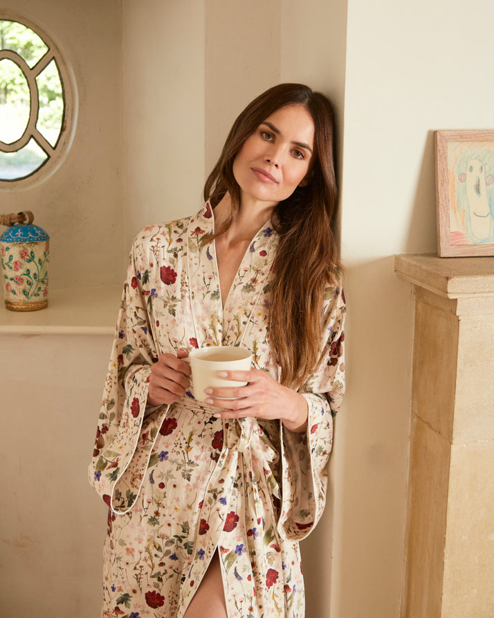 Corinna Robe Pressed Floral