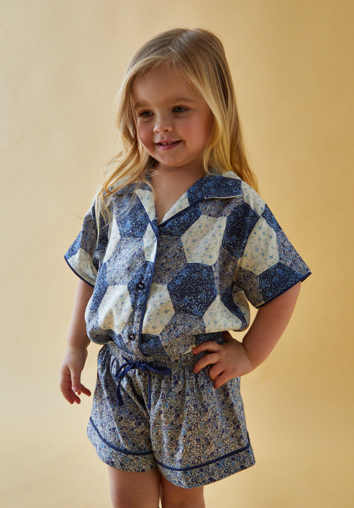 Keira Pyjama Set Aster Patchwork Blue