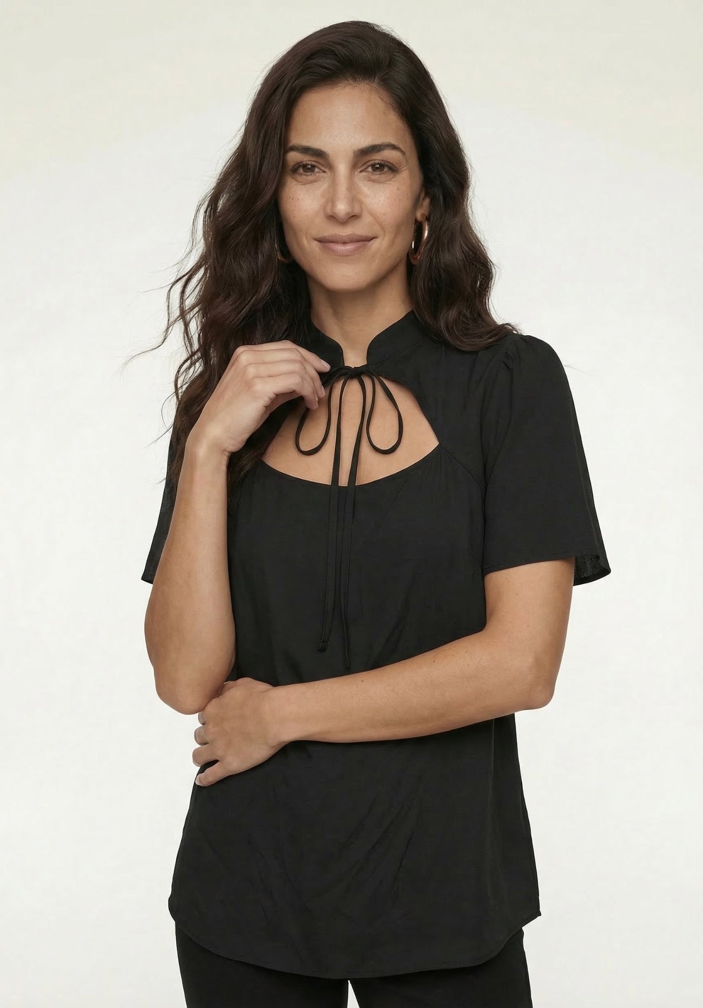 PREORDER Camille Flutter Sleeve Top In Black