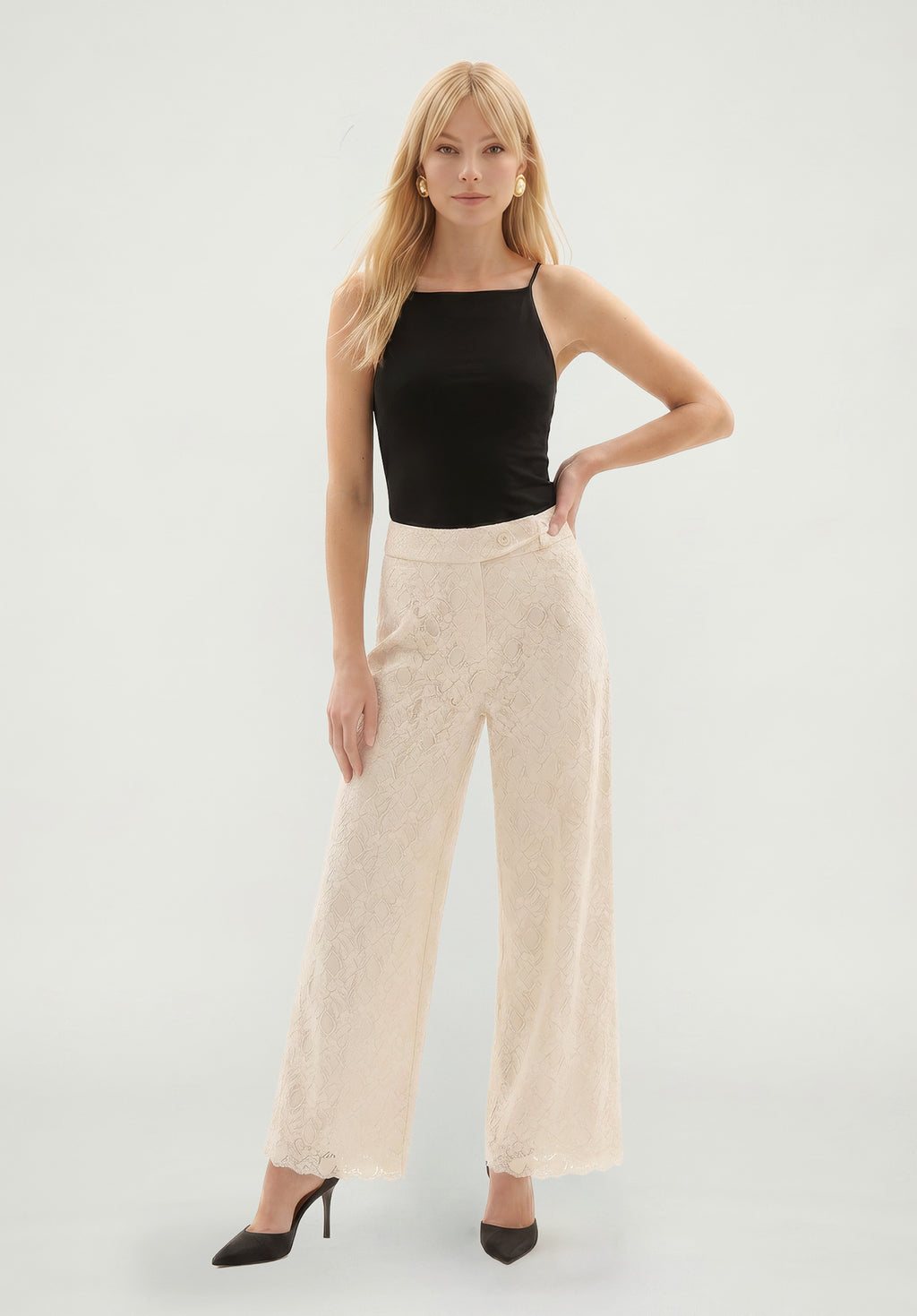 PREORDER Calipo Lace Trouser in White
