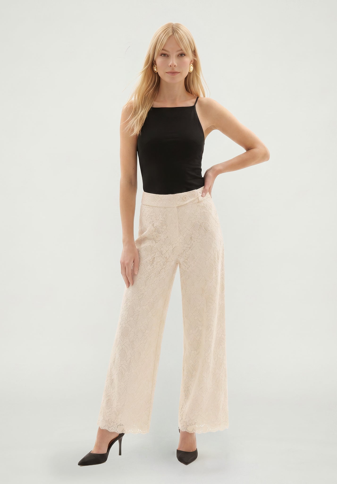 PREORDER Calipo Lace Trouser in White
