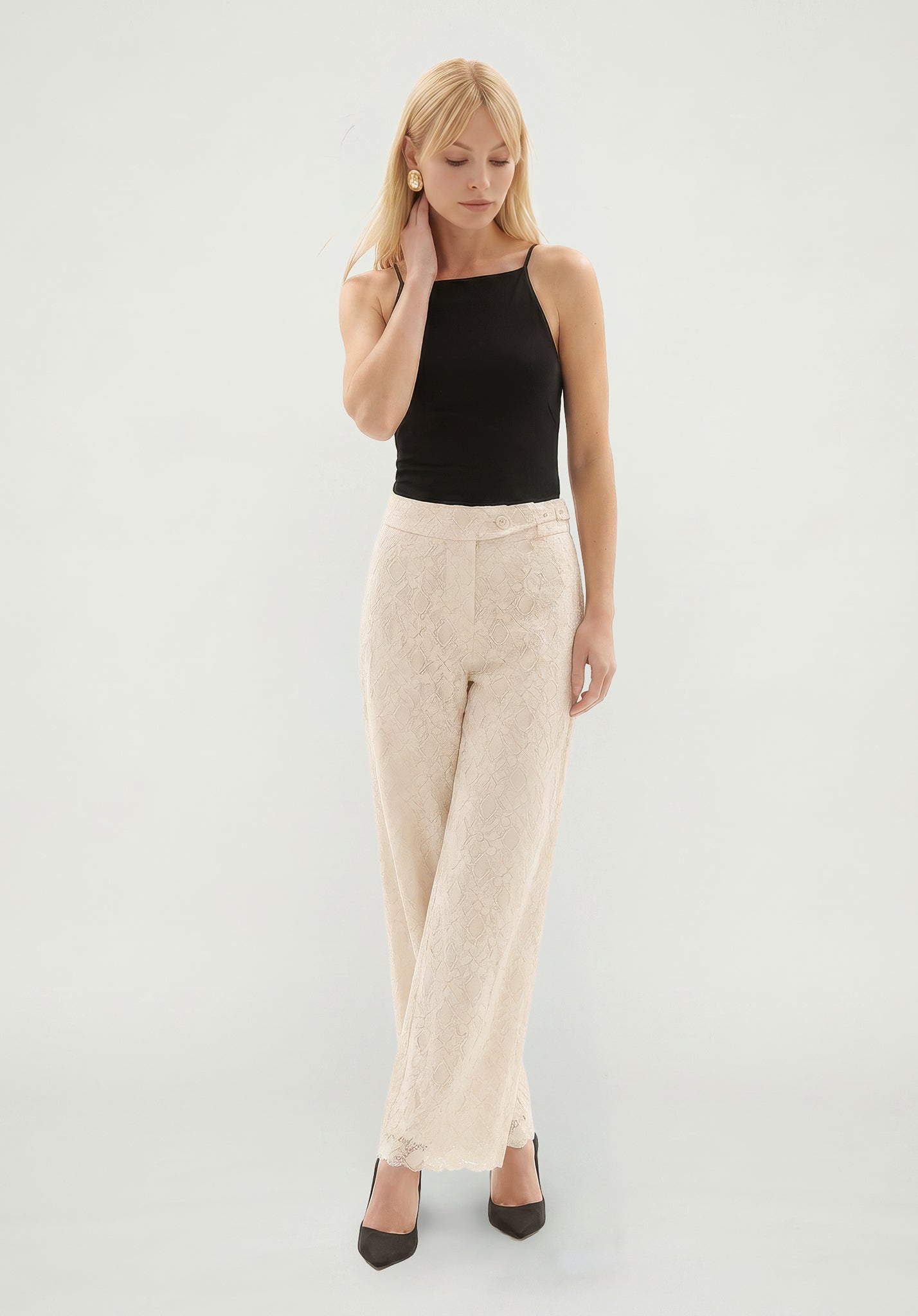 PREORDER Calipo Lace Trouser in White