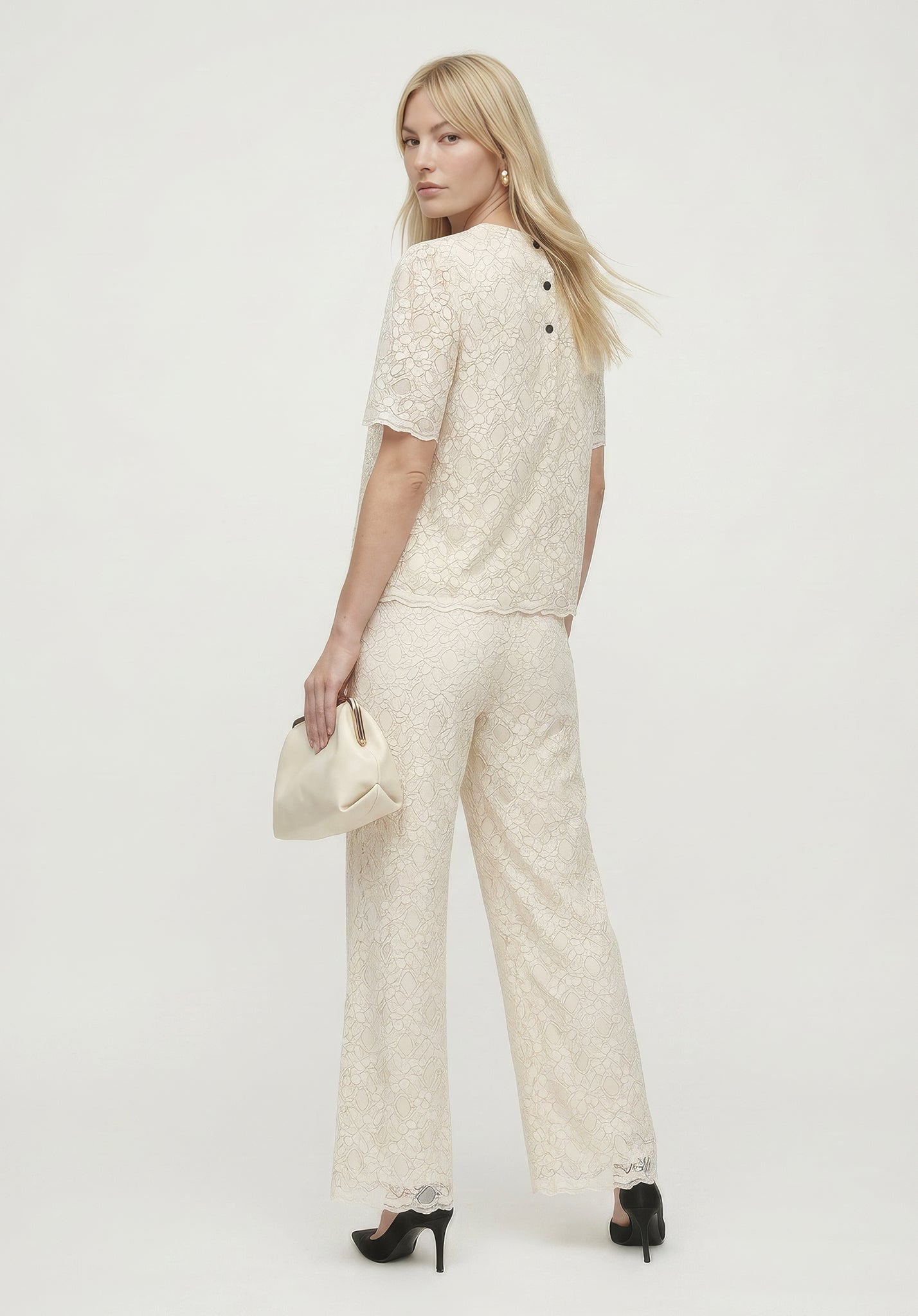 PREORDER Calippo Lace Short Sleeve Top in White