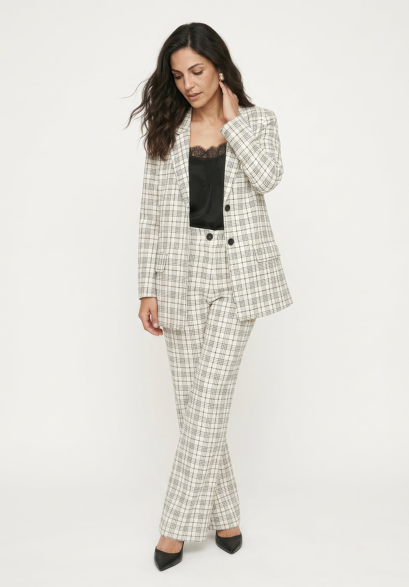 PREORDER Chess Blazer Jacket in White and Black