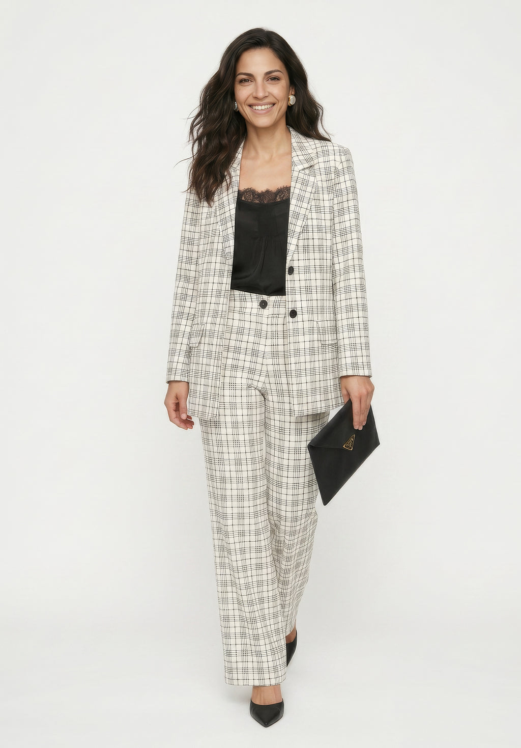 PREORDER Chess Blazer Jacket in White and Black