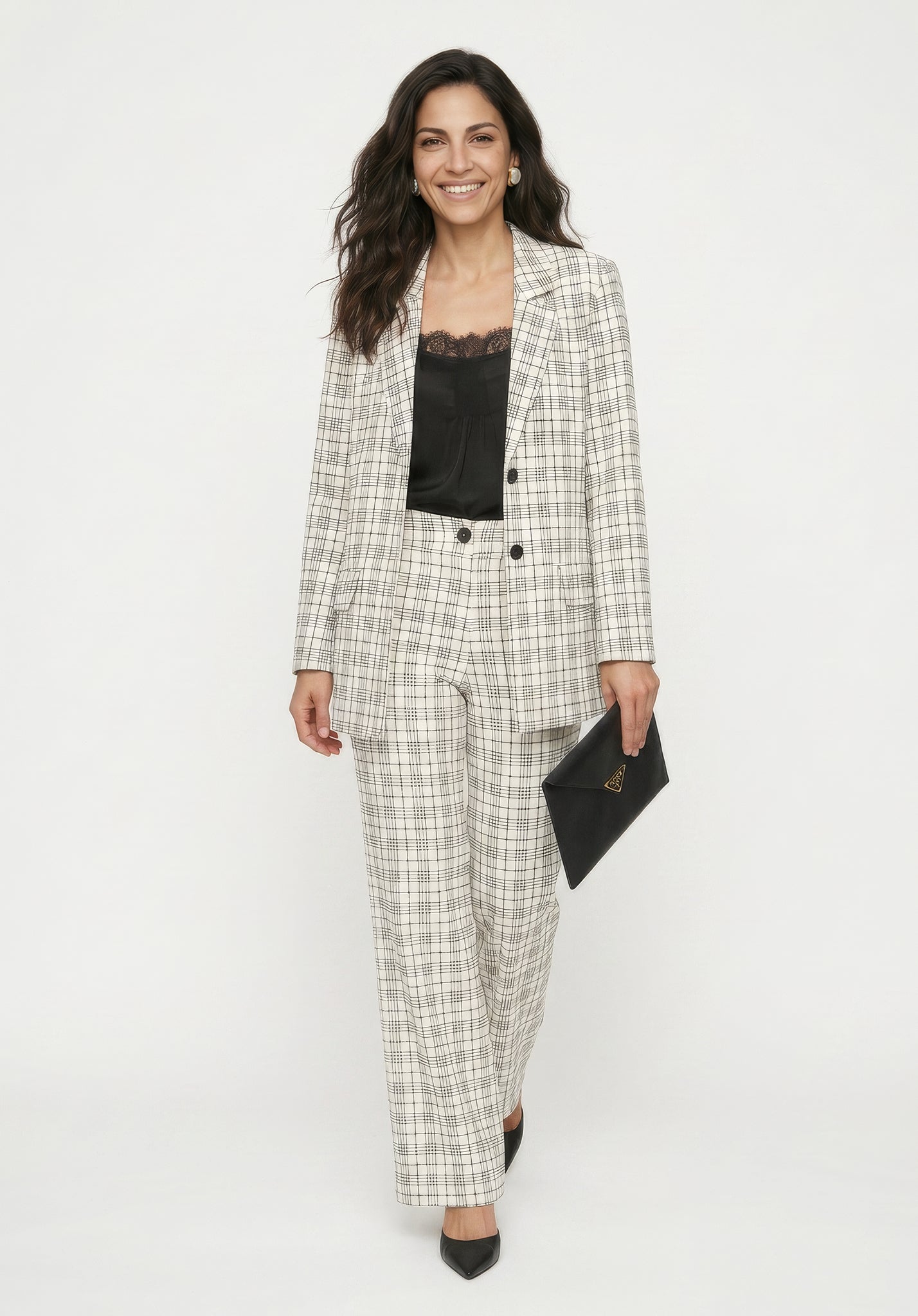 PREORDER Chess Blazer Jacket in White and Black