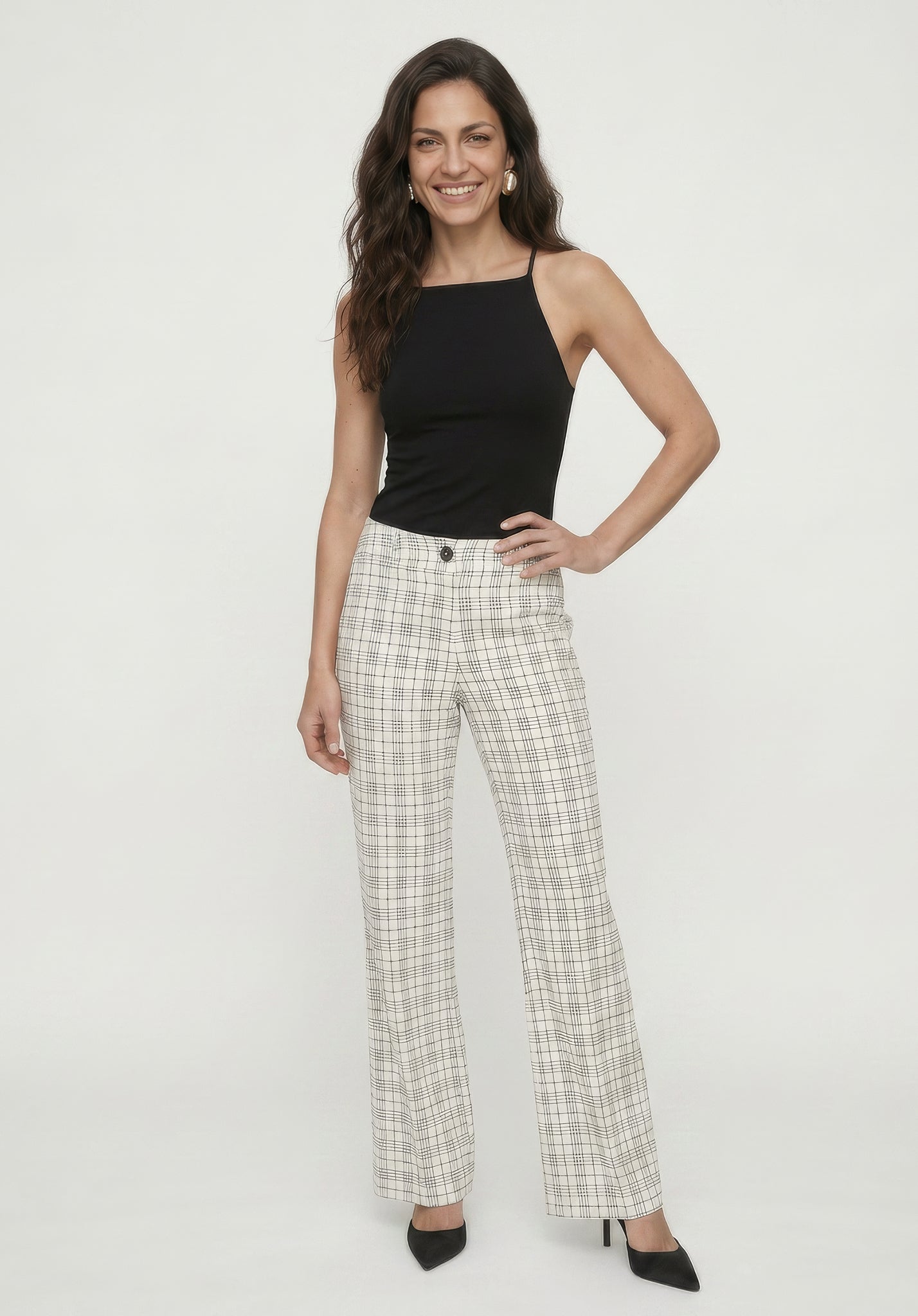 PREORDER Chess Check Print Trouser in White and Black