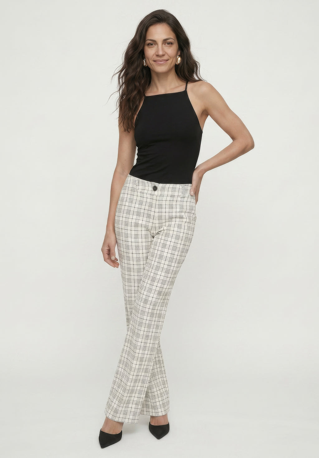 PREORDER Chess Check Print Trouser in White and Black