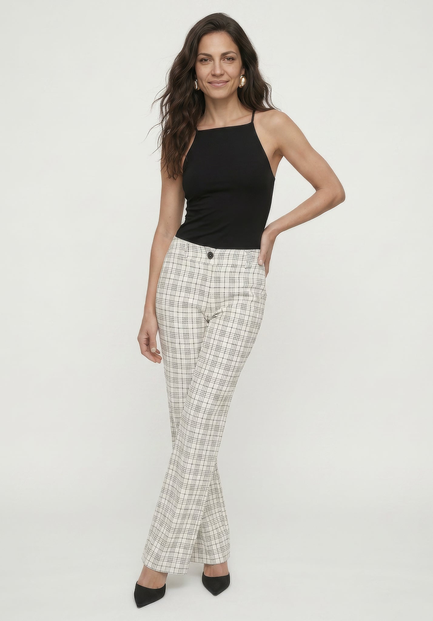 PREORDER Chess Check Print Trouser in White and Black