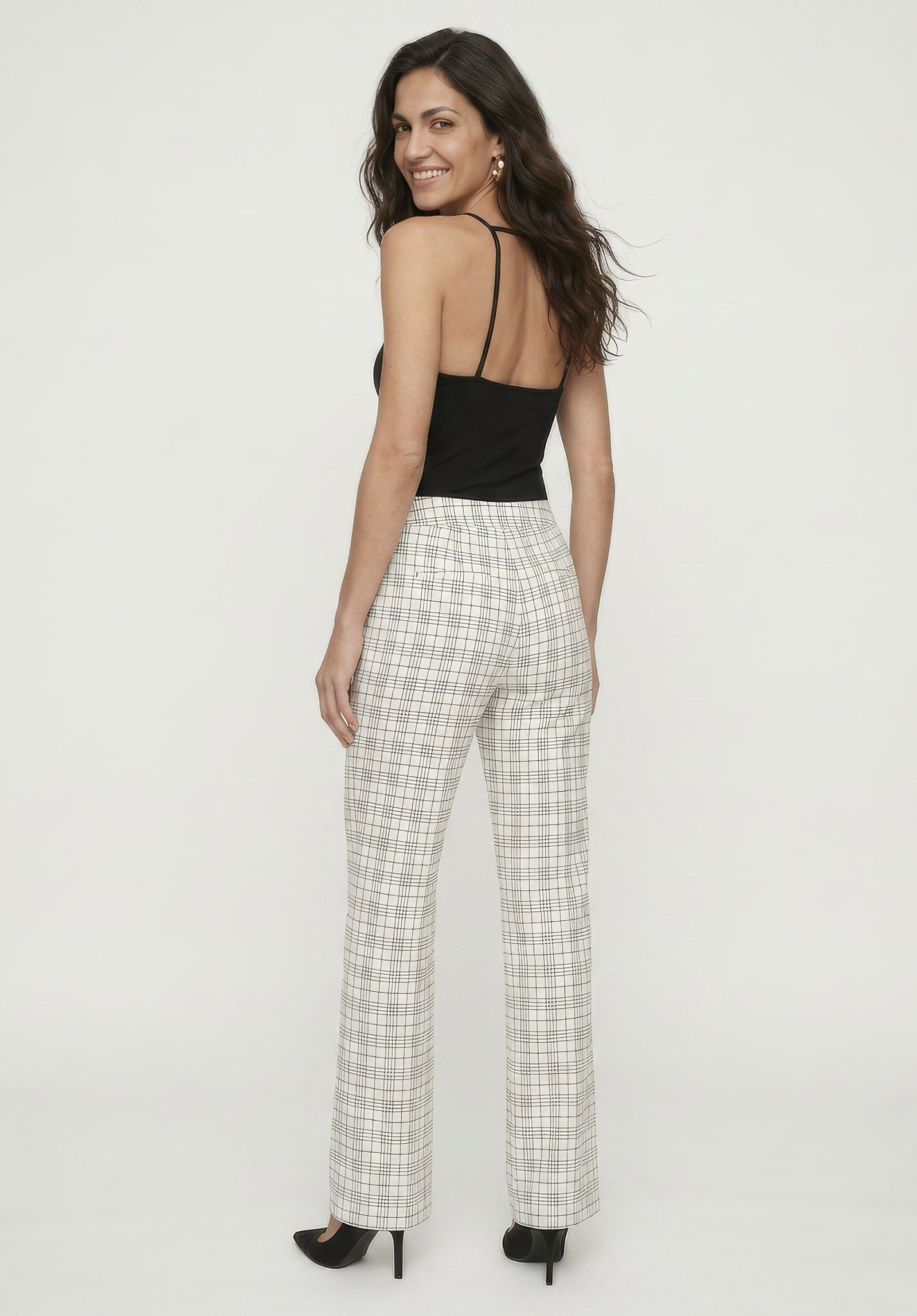 PREORDER Chess Check Print Trouser in White and Black