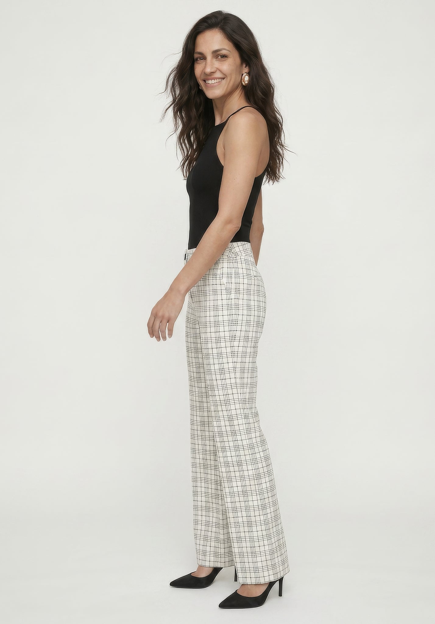 PREORDER Chess Check Print Trouser in White and Black