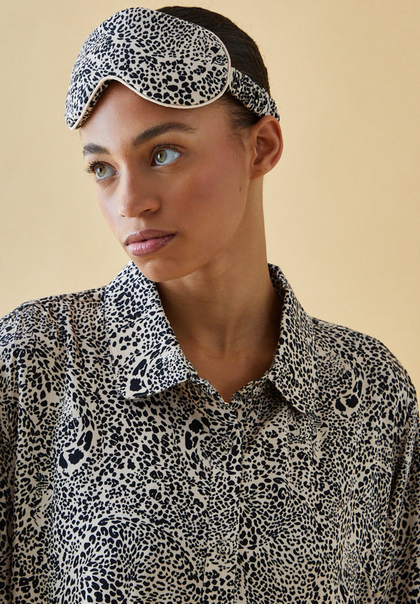 Eye Mask, Scrunchie, Pouch Set Hidden Leopard