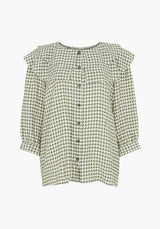 Keira Blouse Star Houndstooth Print