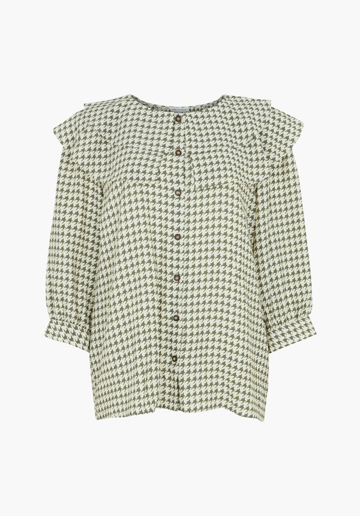 Keira Blouse Star Houndstooth Print