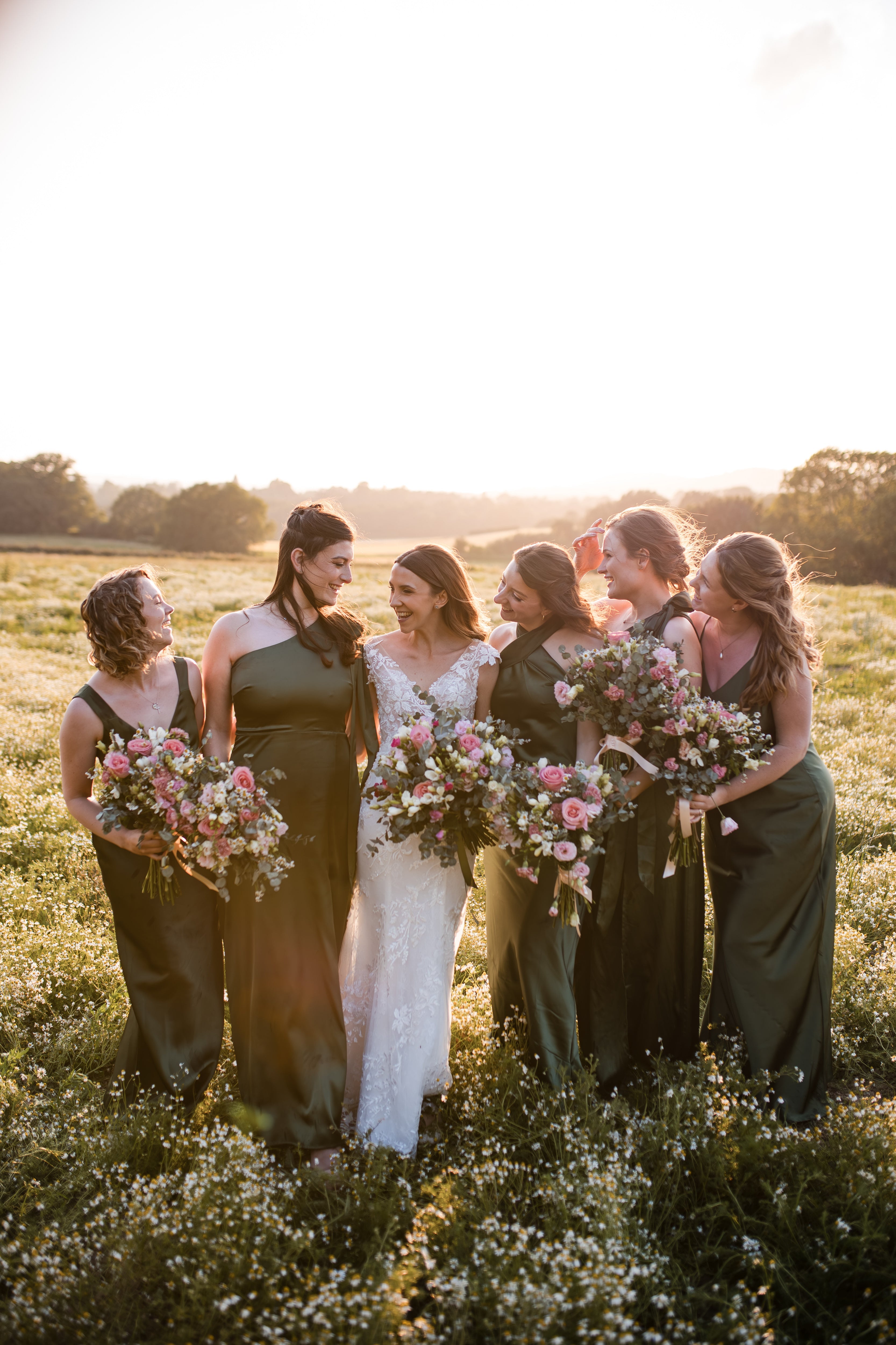 Amelia Dress in Olive Green Satin — Bias-Cut Maxi Bridesmaid Dress