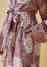 Corina Robe With Pouch Aster Patchwork Pink