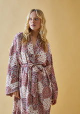 Corina Robe With Pouch Aster Patchwork Pink