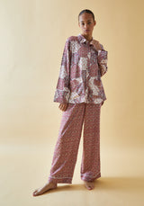 PJ Set With Pouch Aster Patchwork Pink