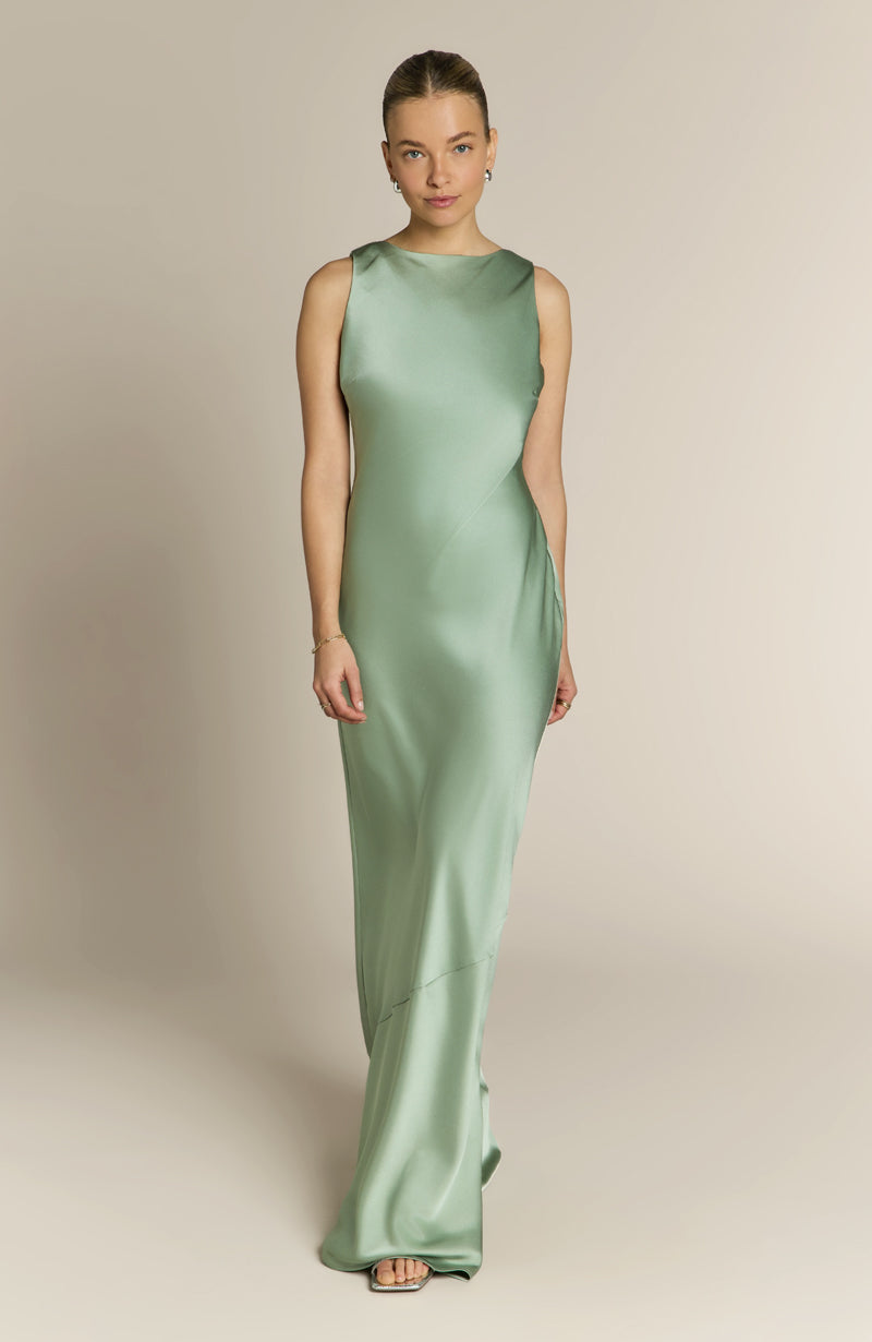 Paloma Scoop Back Dress in Sage Green