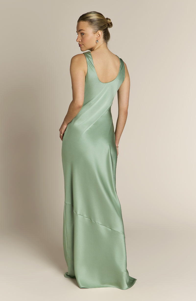 Paloma Scoop Back Dress in Sage Green