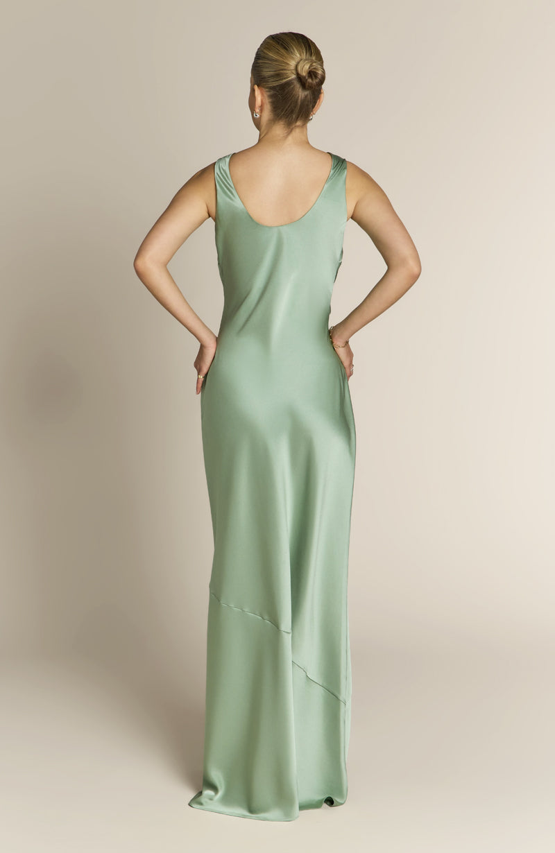 Paloma Scoop Back Dress in Sage Green