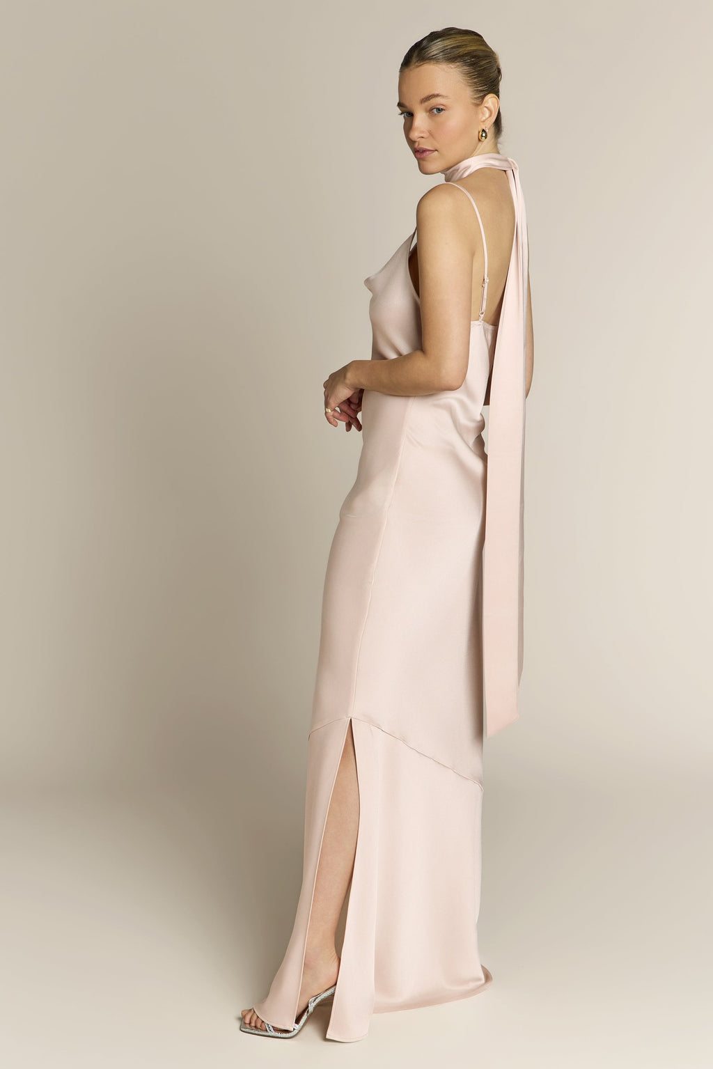 Pollenca Dress in Champagne Satin