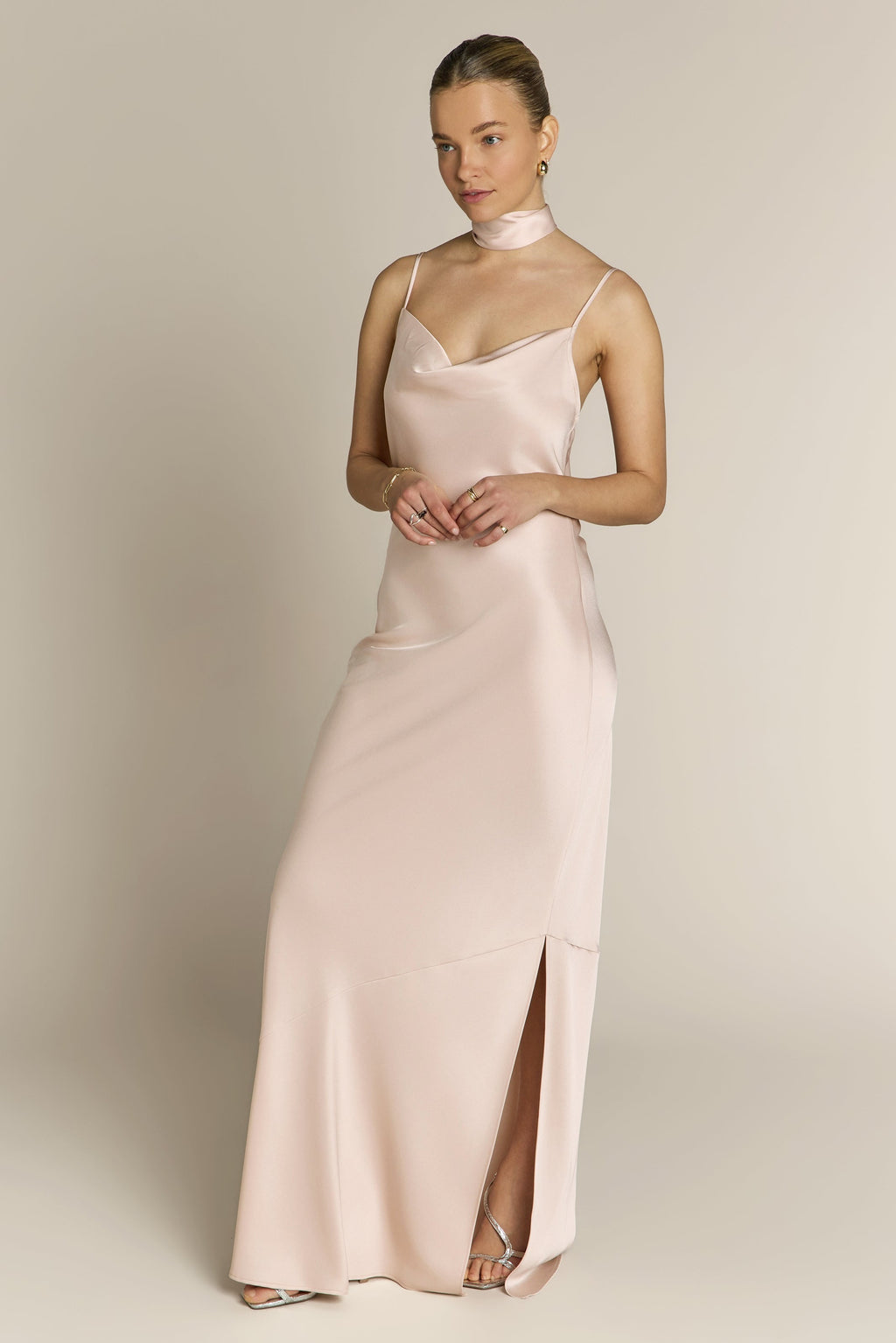 Pollenca Dress in Champagne Satin