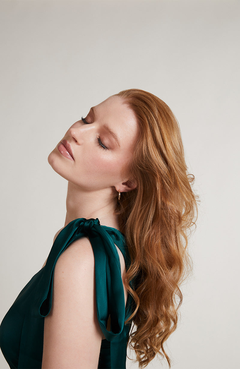 Porto Dress in Forest Green Satin