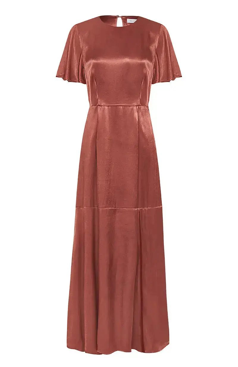 Sienna Dress in Terracotta Lenzing™ Ecovero™ Satin