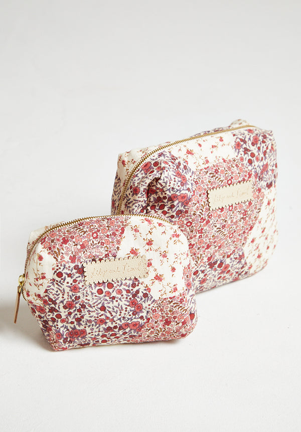 Cosmetic Bag Aster Patchwork Pink