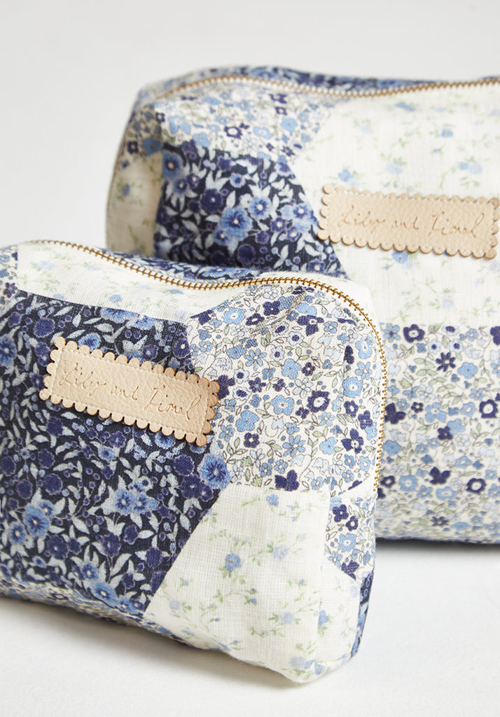 Cosmetic Bag Aster Patchwork Blue